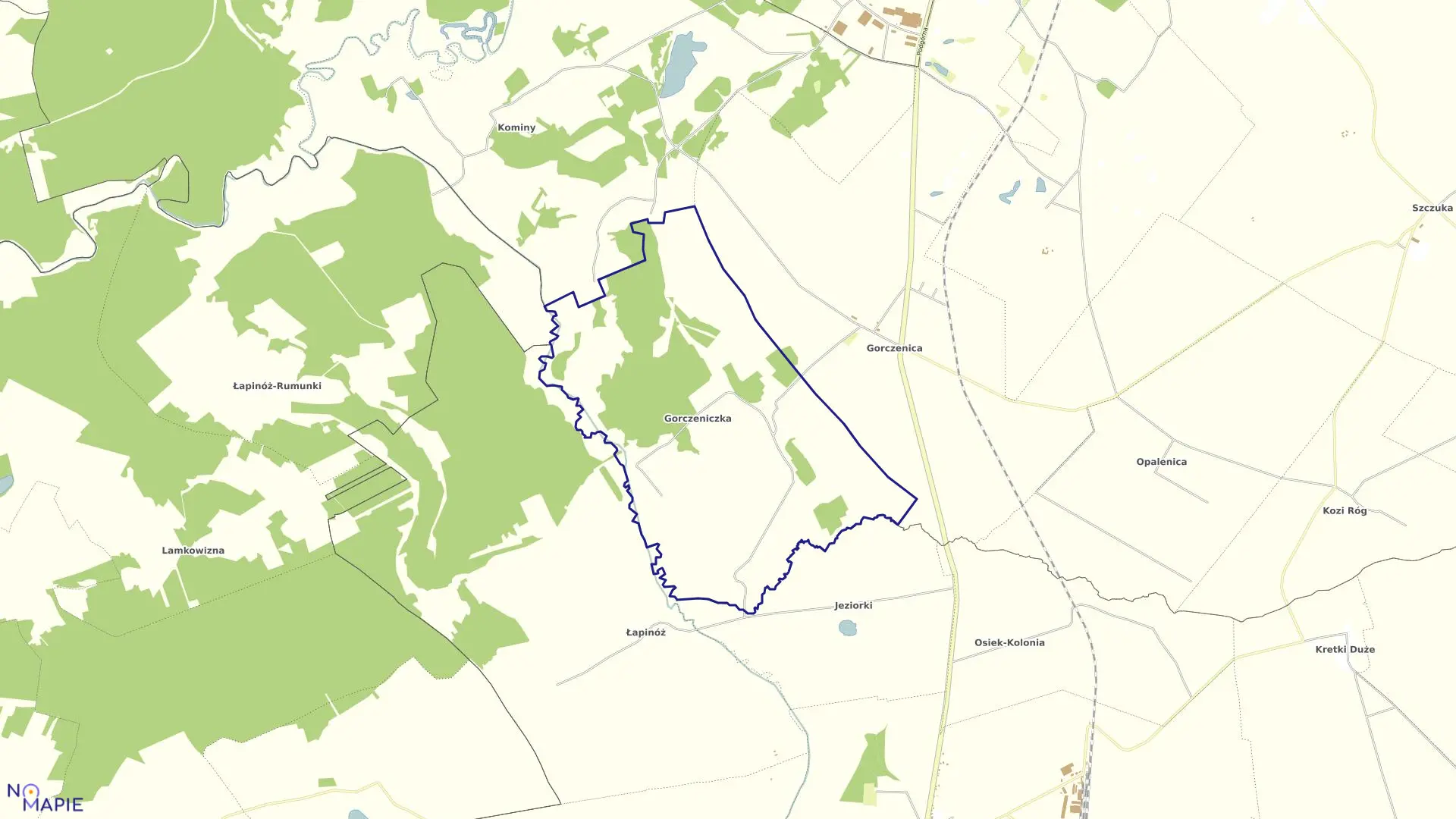 Mapa obrębu GORCZENICZKA w gminie Brodnica